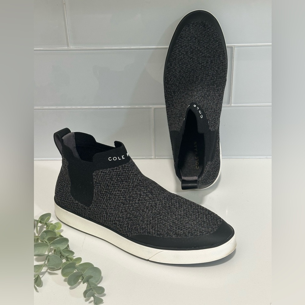 Cole Haan Womens Nantucket Knit Ankle Chelsea Boots Size 8.5 Black Comfort Fit